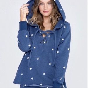 WILDFOX BLUE FOOTBALL STAR HUTTON HOODIE